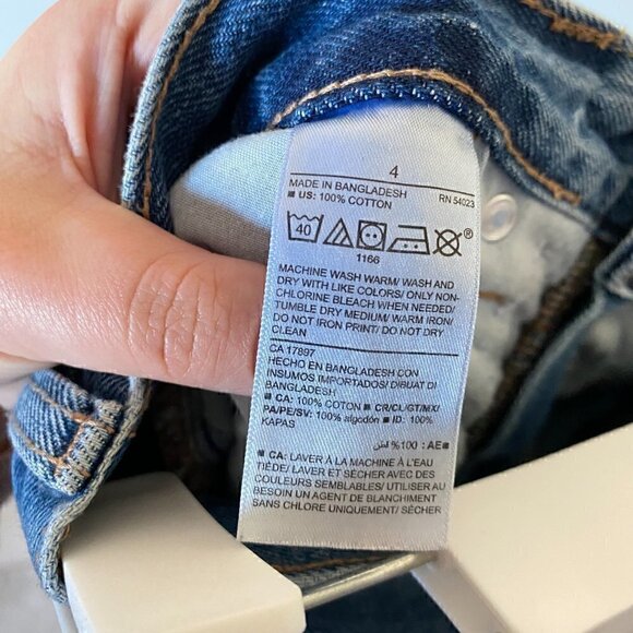 Old Navy High Rise Slouchy Straight Jeans Distressed Medium Wash - Picture 8 of 8